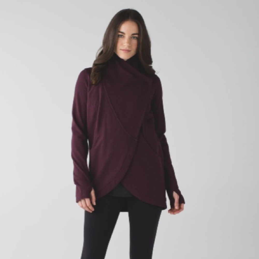 Lululemon That's A Wrap Heathered Bordeaux Drama Ladies Size 4 Comfy Athleisure - Picture 14 of 14